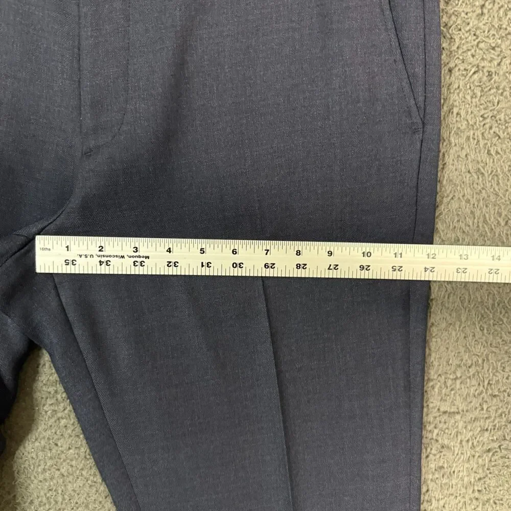 J Crew Dress Pants Mens 34x32 Blue Bowery Slim Fit Wool Slacks Formal